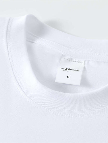 Herren T-Shirt mit lustigem Katzen-Print und Tape-Motiv – Lockeres Streetwear für Alltag & Freizeit