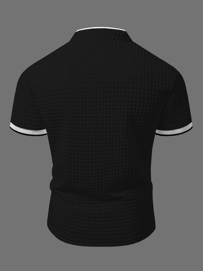 Herren Stehkragen Polo Shirt Modern Casual für Alltag und Freizeit