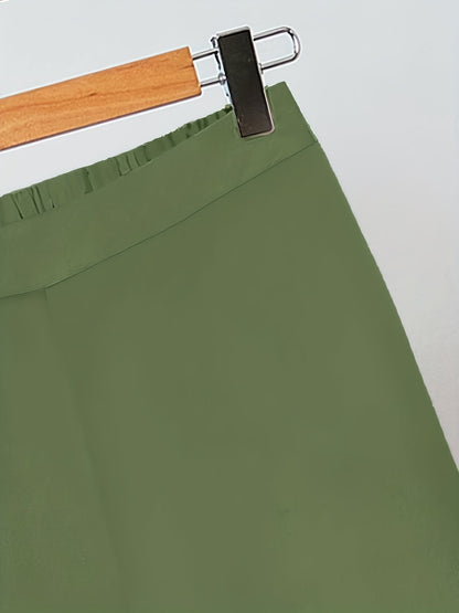 Damen Zweiteiler Set – Ärmelloses Top mit Muster & Weite Hose – Modischer Alltagslook