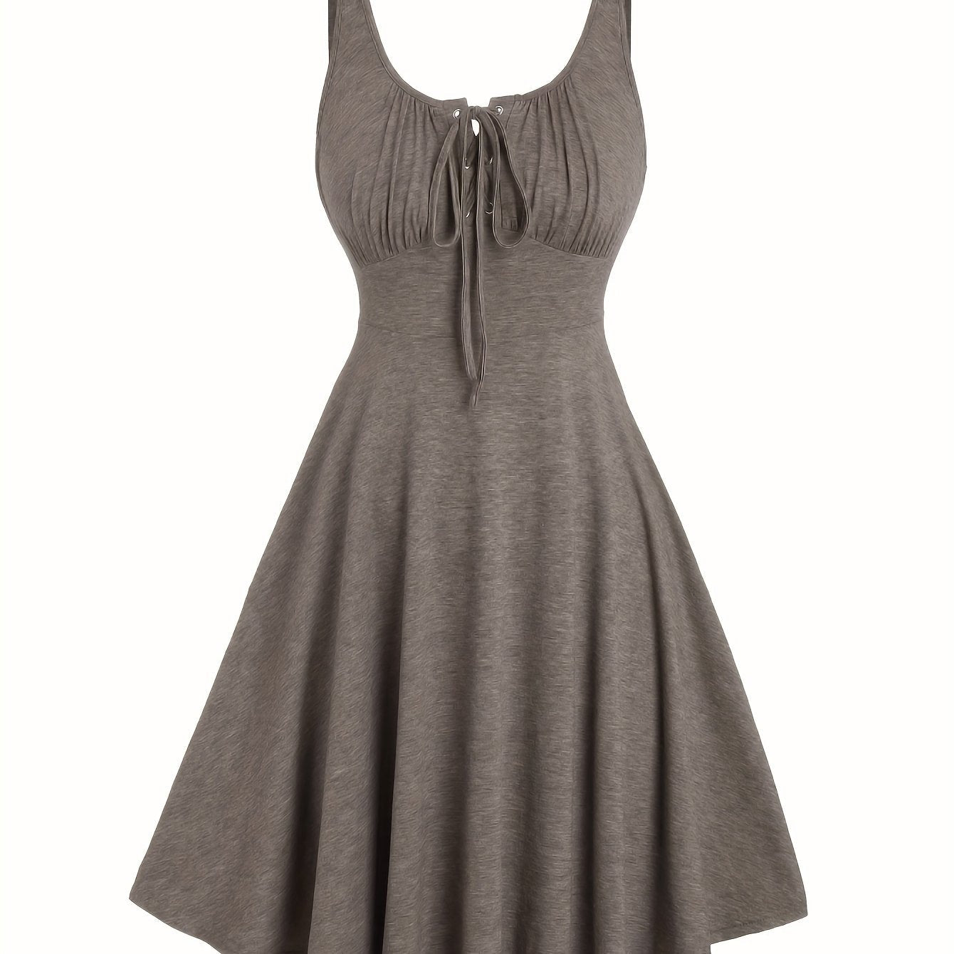 Damen Skaterkleid im Freizeitstil mit Schnürung und Schwingrock – Ideal für Alltag und Sommer