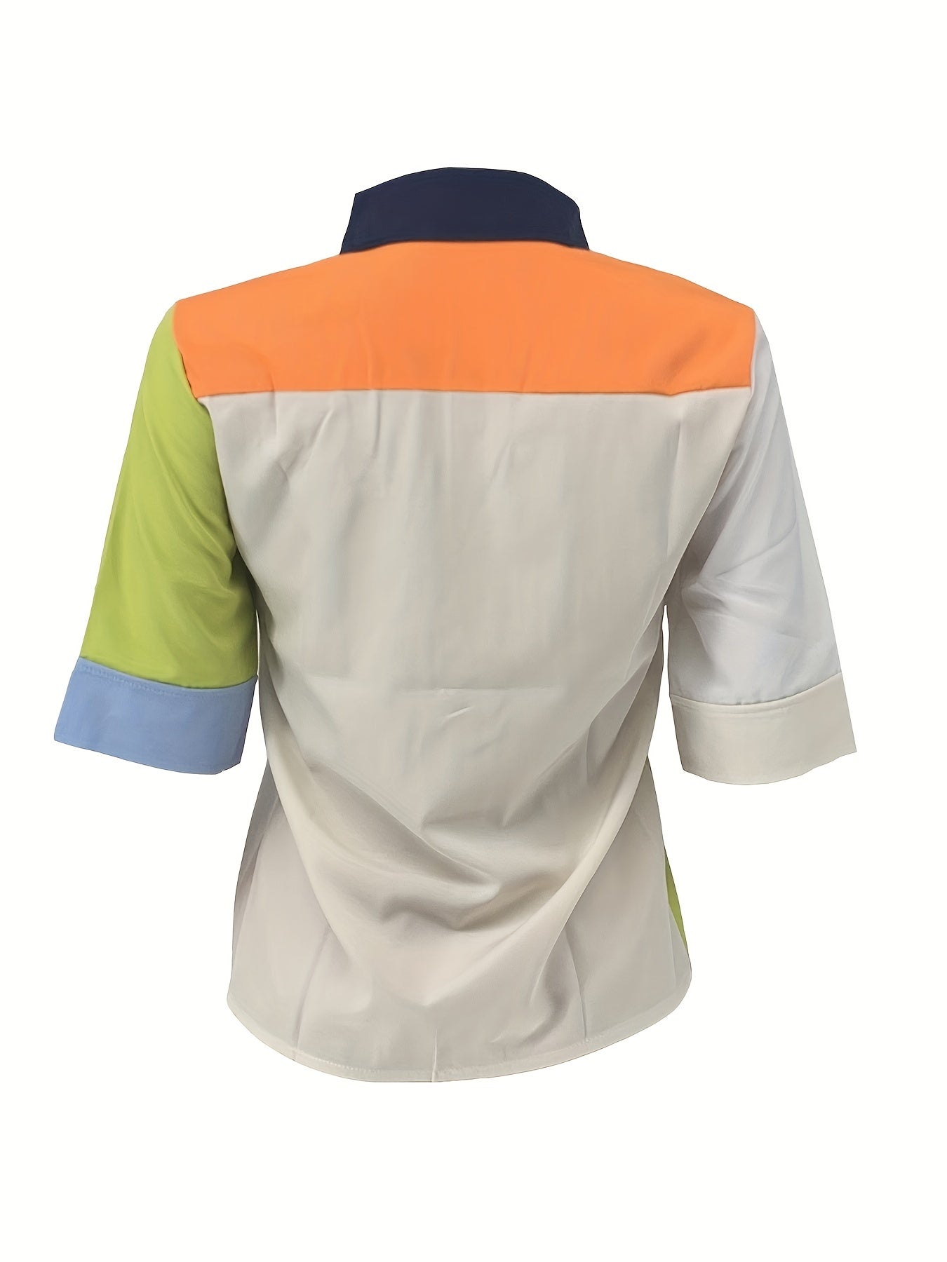 Damen Modernes Hemd im Patchwork-Stil für Alltag und Freizeit