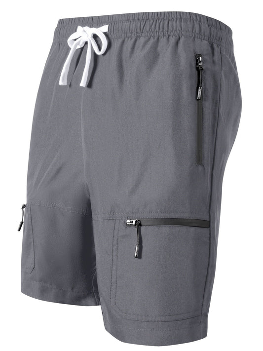 Herren Sport-Shorts mit Zipper-Taschen und Kordelzug – Ideal für Freizeit & Training