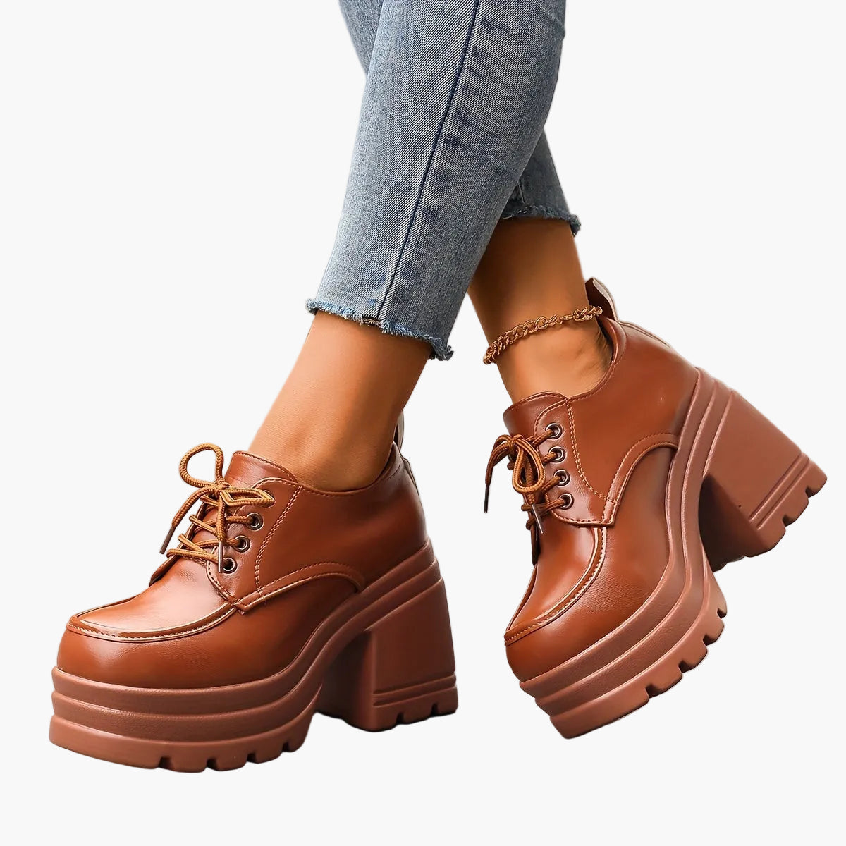 Damen Plateauschuhe Schnür-Oxford Retro Stil Modisch Alltag & Ausgehen