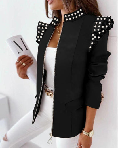 Carly – Jacke mit Leopardenmuster und Rüschen
