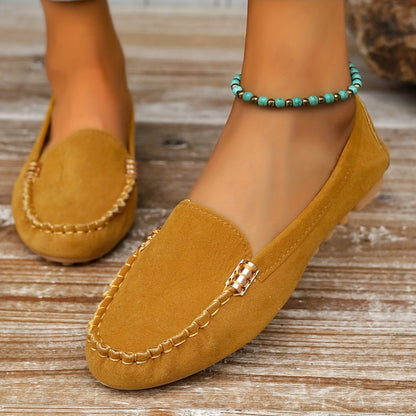 Damen Mokassins Bequeme Slip-On Freizeitschuhe Elegant für Alltag und Büro