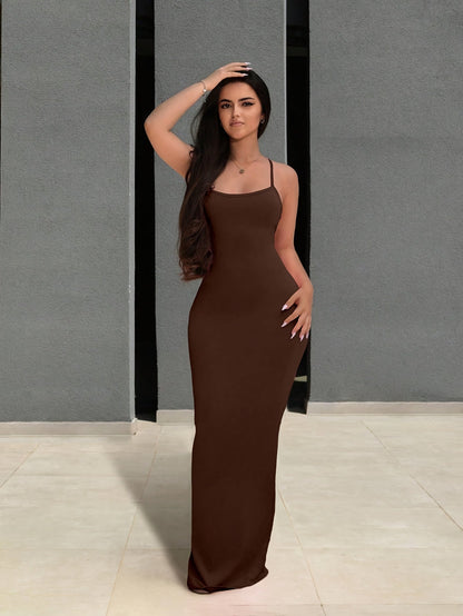Damen Abendkleid mit Rücken Schnürung – Elegantes Maxi Kleid für besondere Anlässe