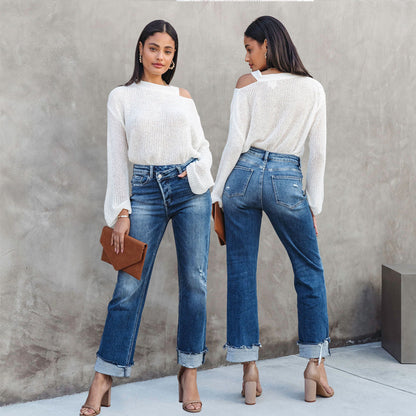 Audrey – Weite Damenjeans im Lässigen Stil