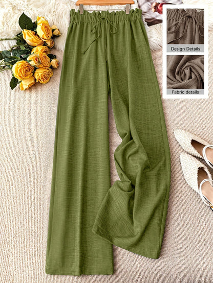 Damen Weite Freizeithose mit Kordelzug – Lässiger Look für Alltag & Urlaub