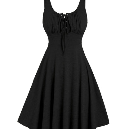 Damen Skaterkleid im Freizeitstil mit Schnürung und Schwingrock – Ideal für Alltag und Sommer