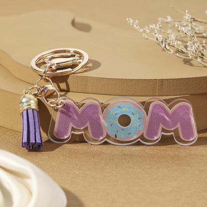 Schlüsselanhänger Muttertag Damen – Herz & Blumen Design, Modischer Geschenkartikel für Mama
