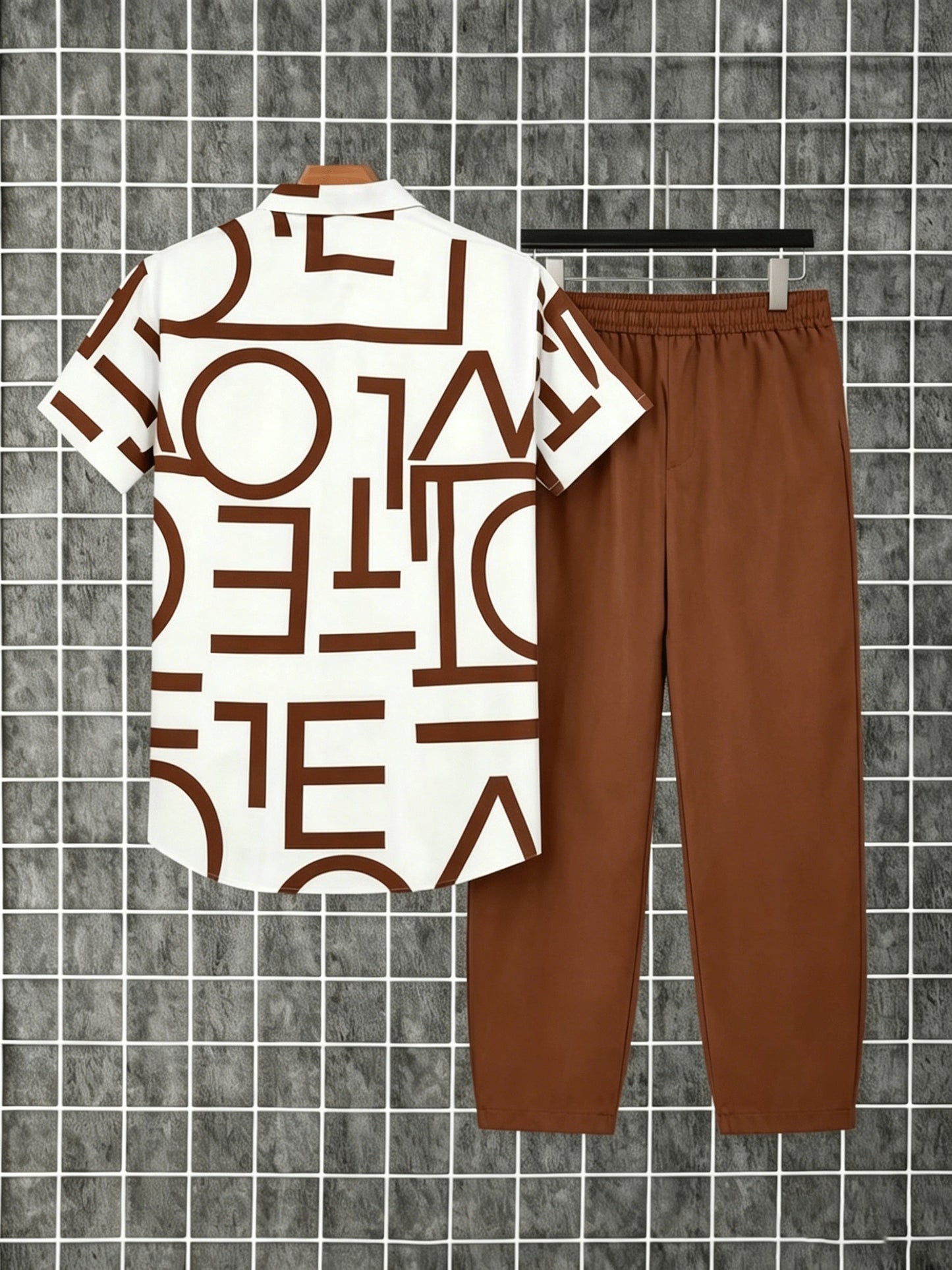 Herren Zweiteiliges Set – Modernes Streetwear Outfit mit Grafikhemd und Jogginghose