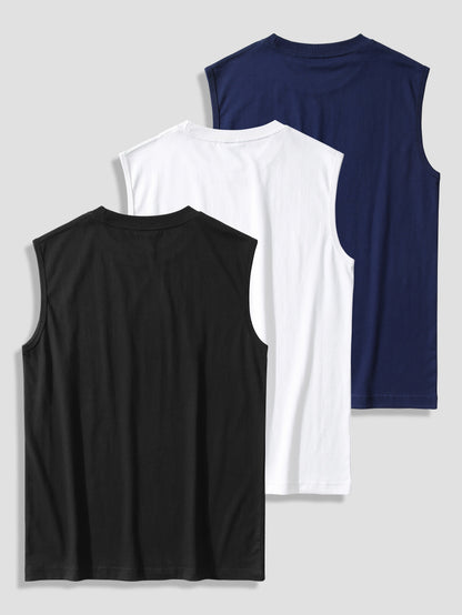 Herren Muskelshirt 3er-Pack – Ärmellose Fitness Tanktops für Sport und Freizeit