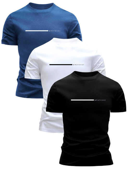 Herren T-Shirt mit minimalistischem „whatever“-Print, modern & casual, ideal für Alltag und Freizeit