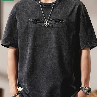 Herren Oversize Streetwear T-Shirt mit Prägung – Urban Style Kurzarm Freizeitshirt