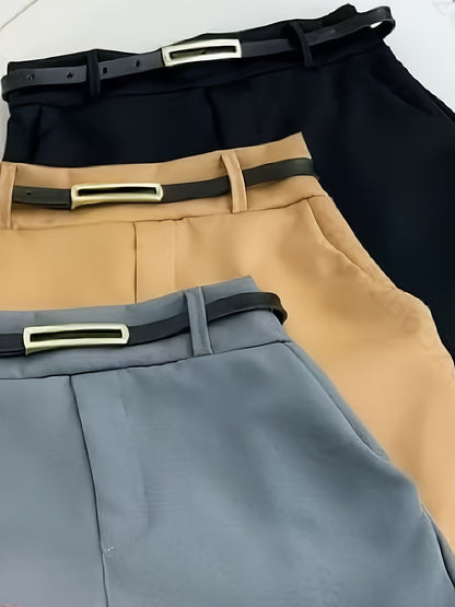 Damen High-Waist Skort mit Gürtel-Schlaufen – Eleganter Hosenrock für Büro & Freizeit