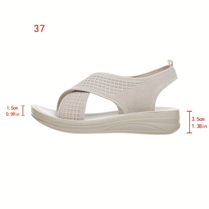 Damen Komfort-Slingback-Sandalen mit Kreuzriemen für Alltag und Freizeit