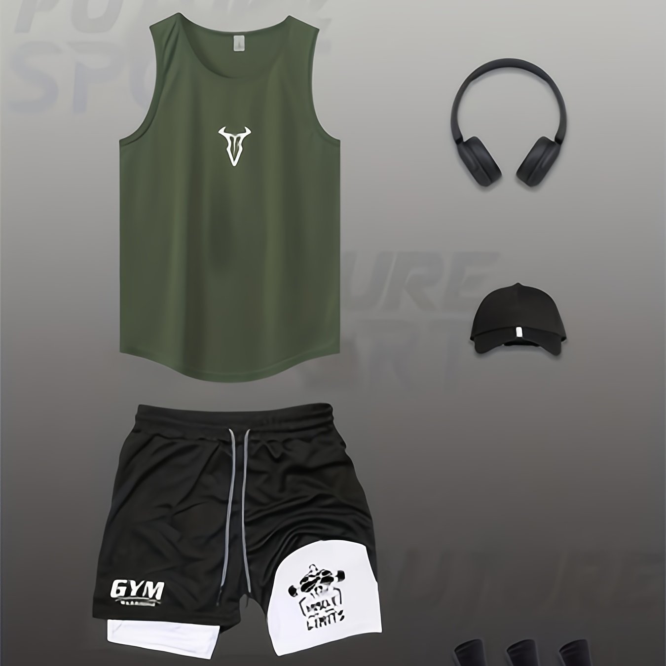 Herren Fitness Trainingsset – Muskelaufbau Tanktop & Shorts für Gym und Workout