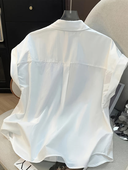 Damen Bluse Klassisch Ärmellos Modern Locker Business Freizeit