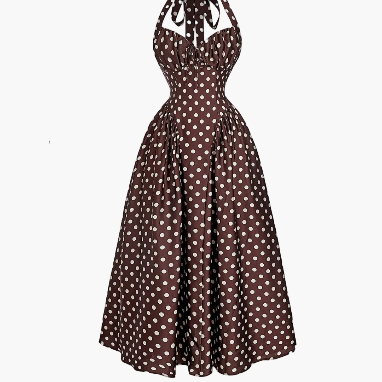 Damen Vintage Cocktailkleid mit Halterneck und schwingendem Rock – Elegantes Retro Abendkleid