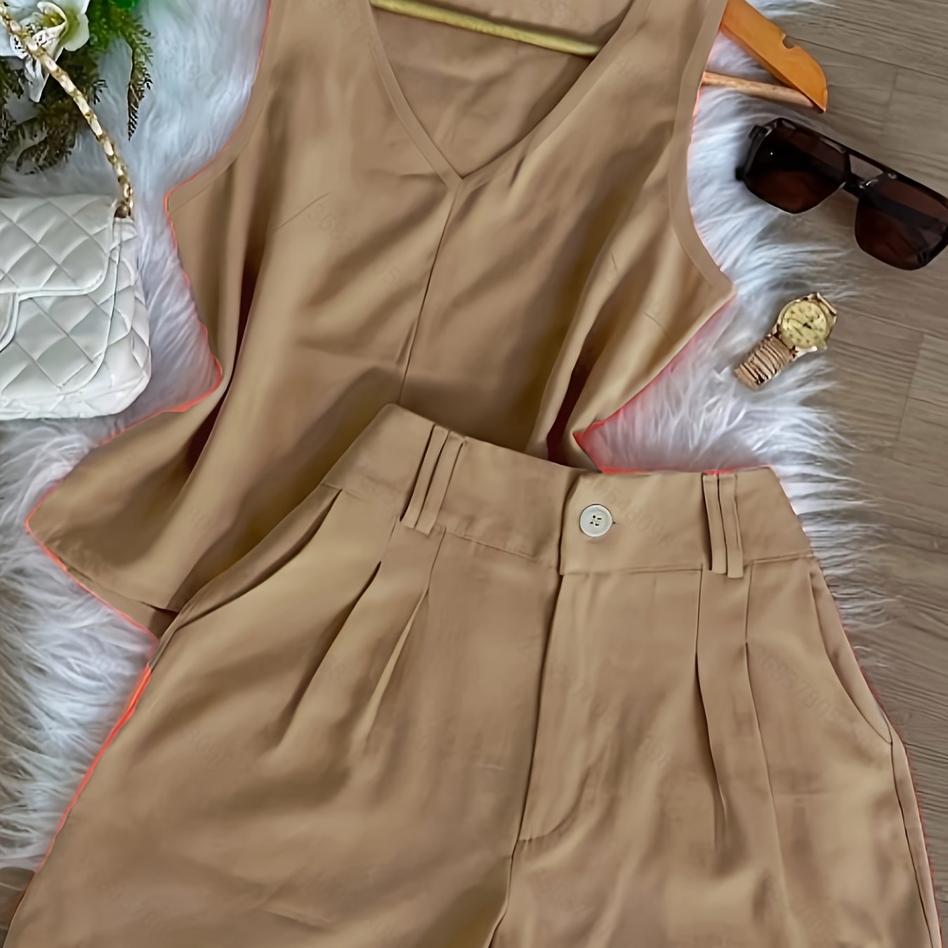 Damen Sommer Set – Elegantes ärmelloses Top und High-Waist Shorts, Casual Chic für Alltag & Urlaub