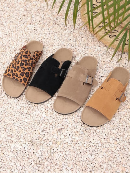 Damen Komfort-Pantoletten mit Schnalle – Modische Slip-On Sandalen für Alltag und Freizeit