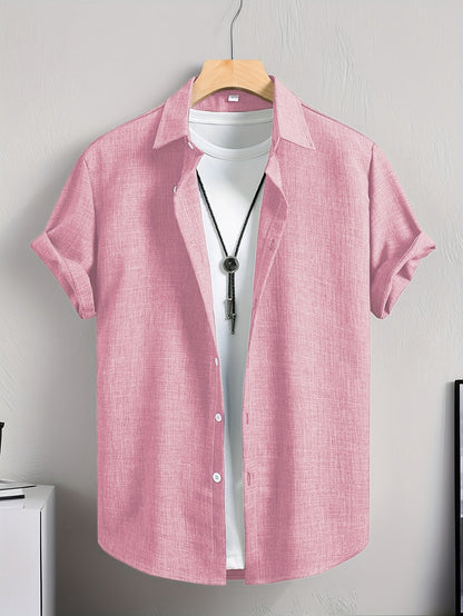 Herren Kurzarm Freizeithemd mit T-Shirt Layer-Look – Modernes Sommer Outfit für Alltag & Freizeit