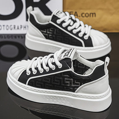Herren Designer Plateau Sneaker mit modernem Muster – Streetstyle Freizeit