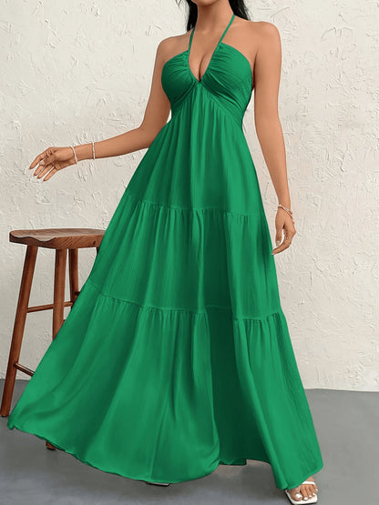 Damen Maxikleid Elegant mit Neckholder und A-Linien-Schnitt – Stilvolles Sommerkleid für besondere Anlässe