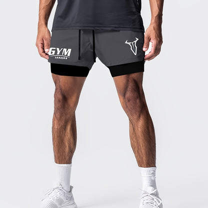 Herren Trainingsshorts mit 2-in-1-Design für Fitness und Sport