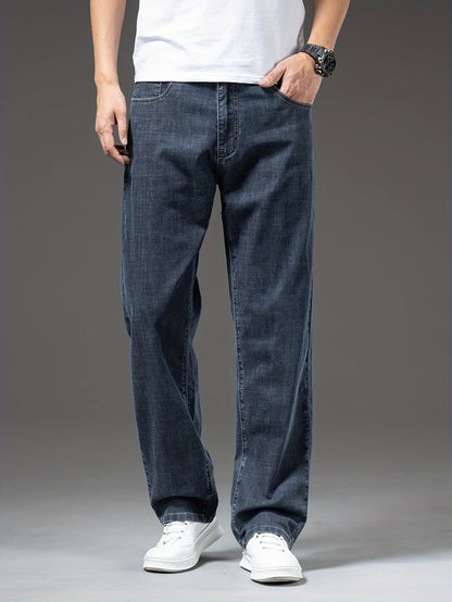 Herren Weite Jeans Straight Fit – Lässige Basic Denim Hose für Alltag & Freizeit