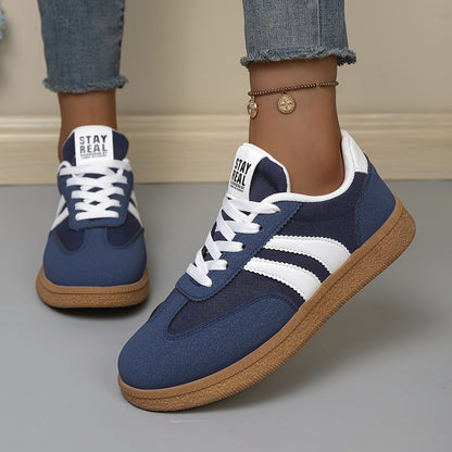 Damen Retro Sneaker mit Streifen – Lässige Streetstyle Turnschuhe für Alltag & Freizeit