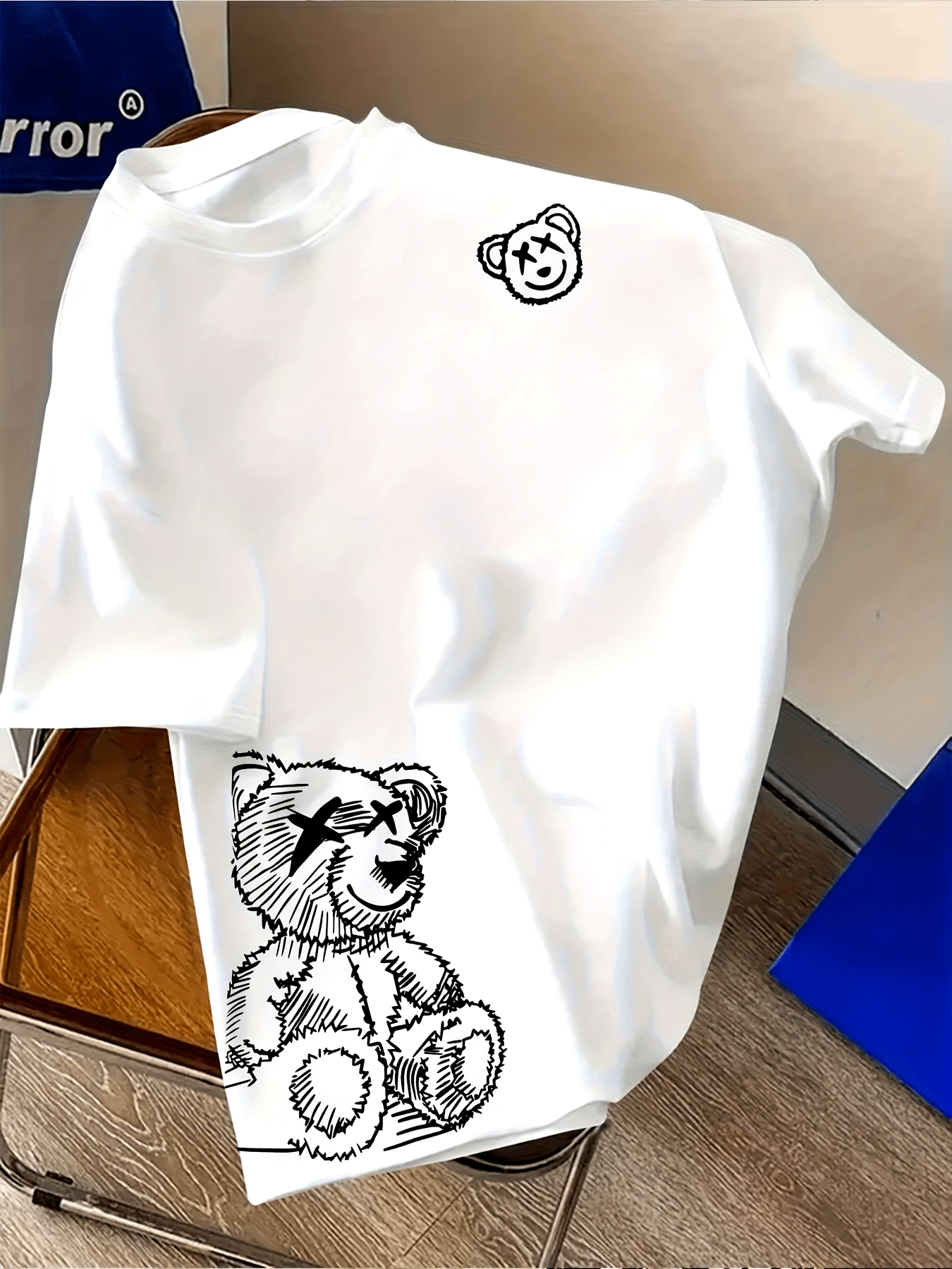 Herren Streetwear T-Shirt mit Kunst-Bär Grafik und modernem Sketch-Design