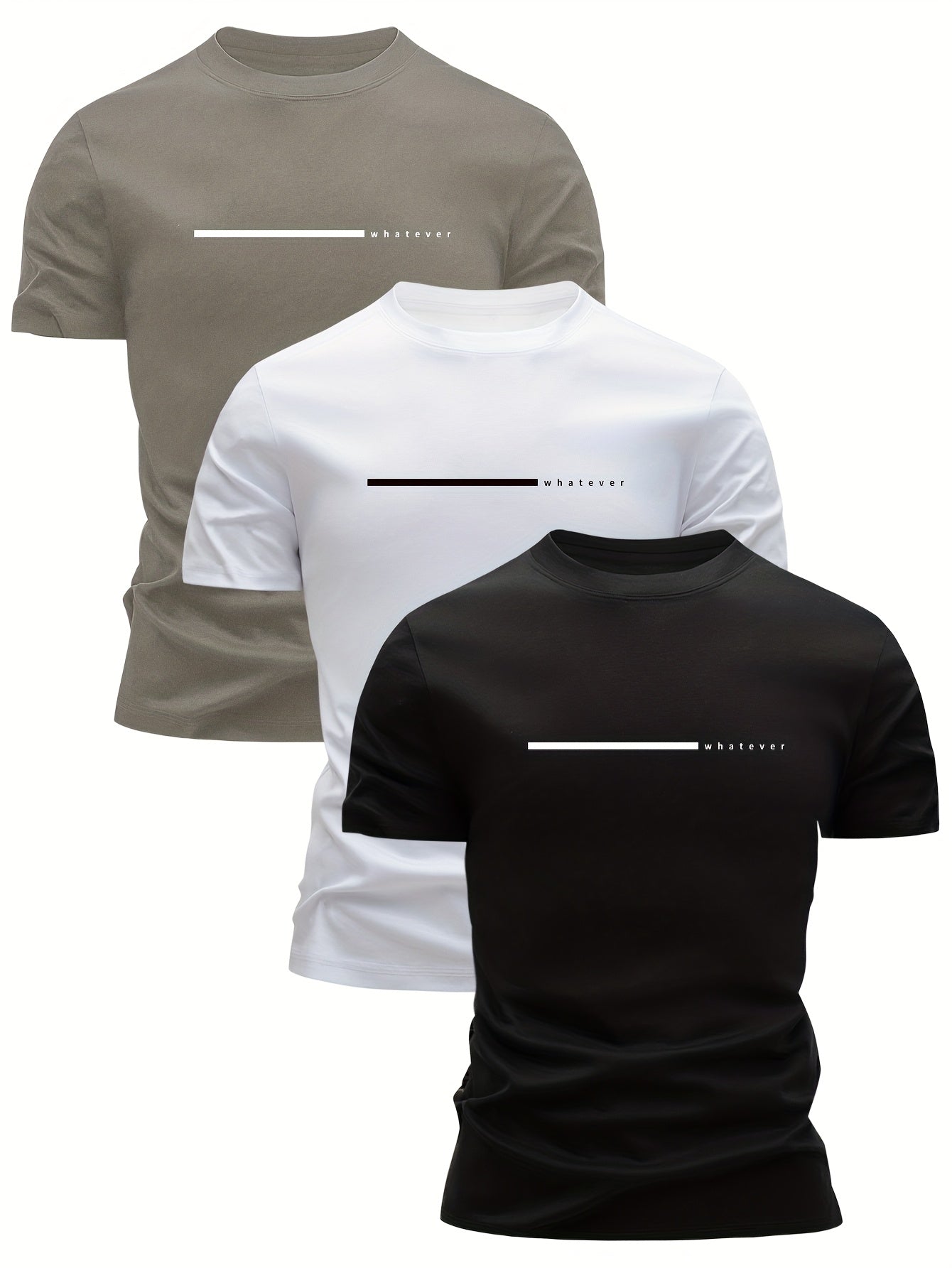 Herren T-Shirt mit minimalistischem „whatever“-Print, modern & casual, ideal für Alltag und Freizeit