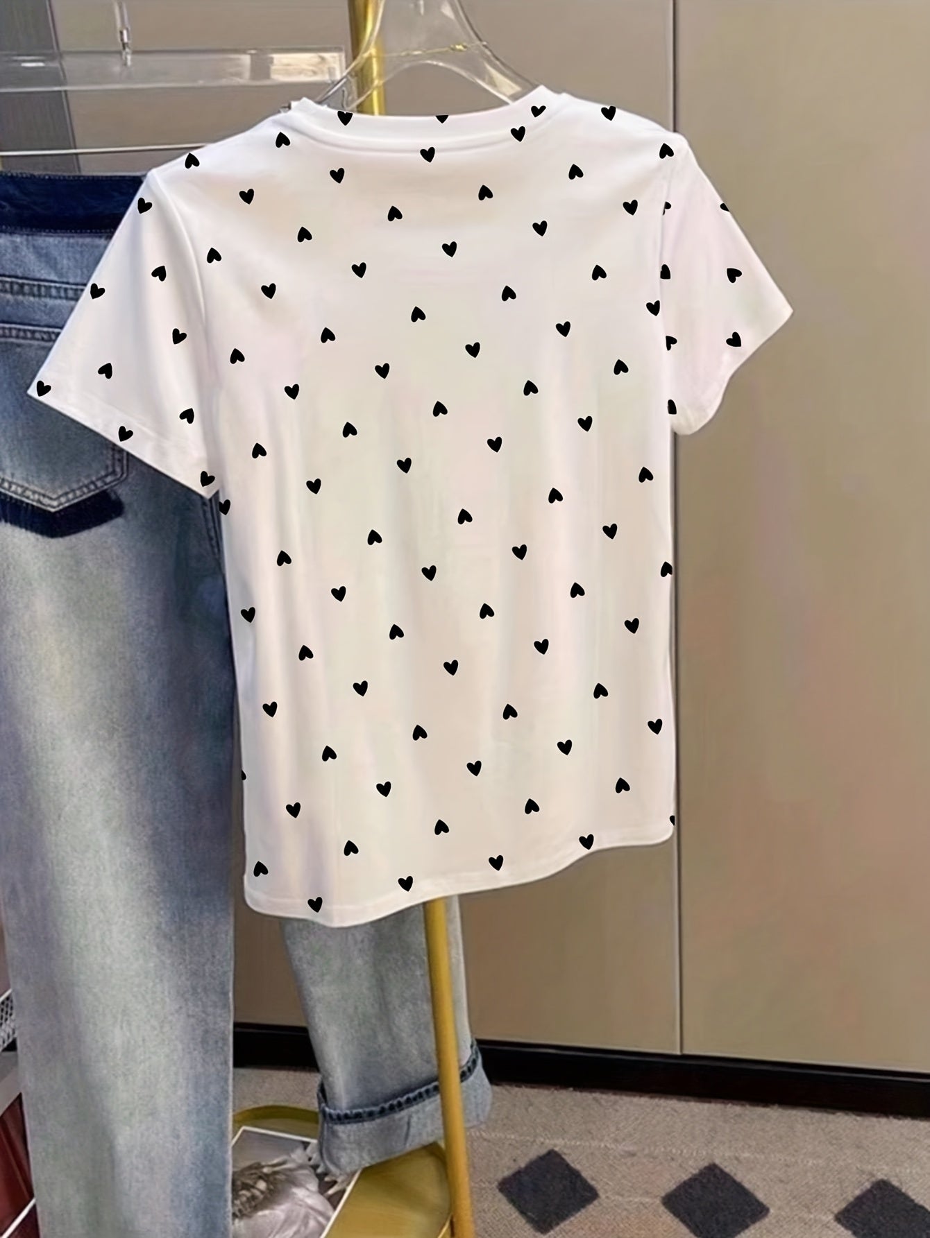 Damen Polka-Dot T-Shirt im eleganten Casual-Stil – Perfekt für Alltag und Freizeit