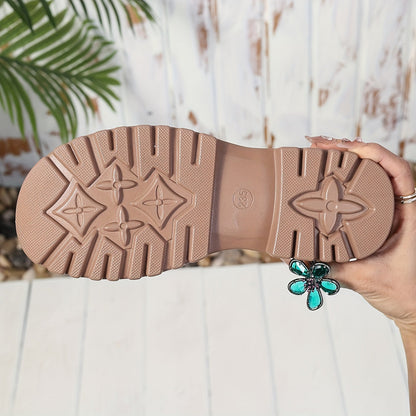 Damen Loafer mit Kettenverzierung – Elegante Slip-On Schuhe für Alltag & Büro