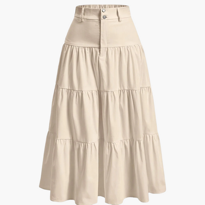 Damen Stufenrock High Waist Elegant Freizeitmode