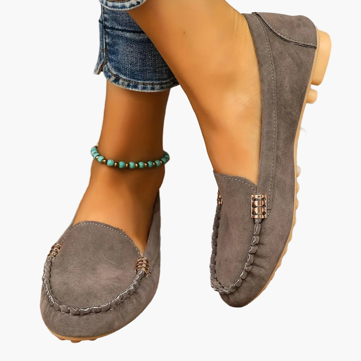 Damen Mokassins Bequeme Slip-On Freizeitschuhe Elegant für Alltag und Büro
