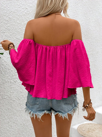 Damen Bluse im Off-Shoulder Stil mit weitem Schnitt für lässige Eleganz