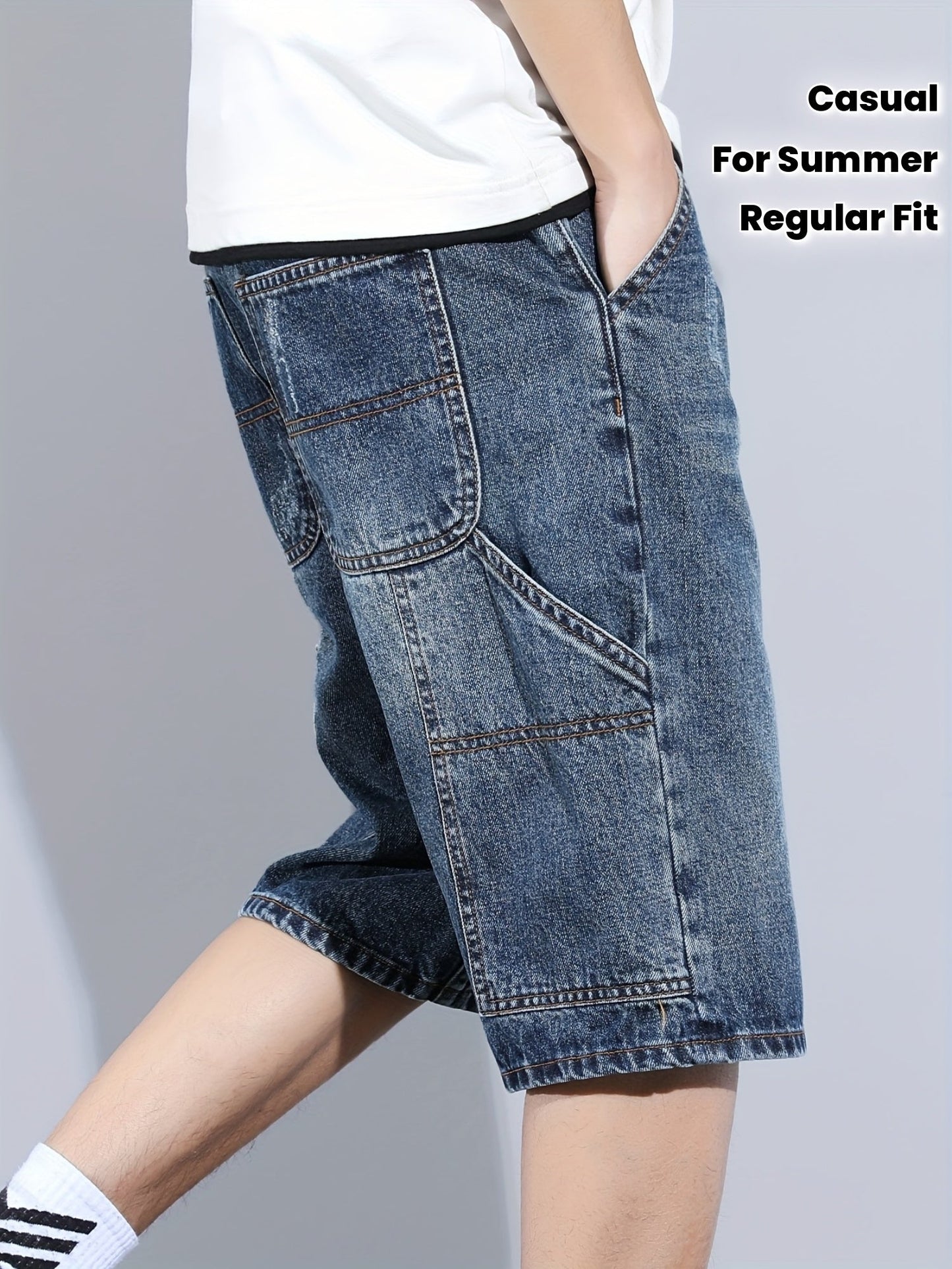 Herren Jeans-Bermuda Regular Fit – Lässige Utility-Shorts für Alltag und Freizeit