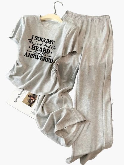 Damen Zweiteiler Set mit Schleifen-Detail – Freizeit & Loungewear Outfit