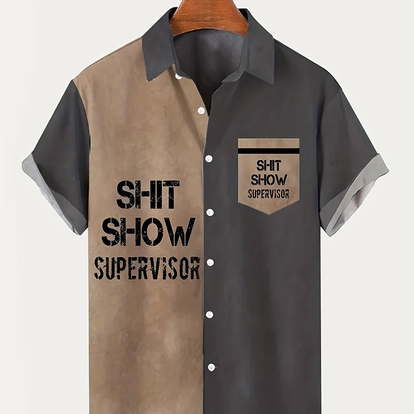 Herren Vintage Kurzarm Hemd – Lustiges Shit Show Supervisor Statement, Lockerer Sommerstil