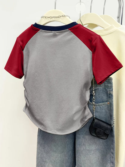 Damen T-Shirt mit Elefantendruck im Y2K-Stil – Freizeit & Trendy