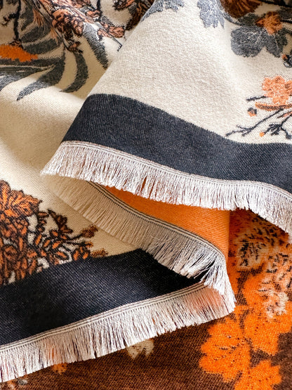 Damen Kimono Cardigan mit floralem Vintage-Muster – Elegante offene Umhangjacke für Freizeit und besondere Anlässe