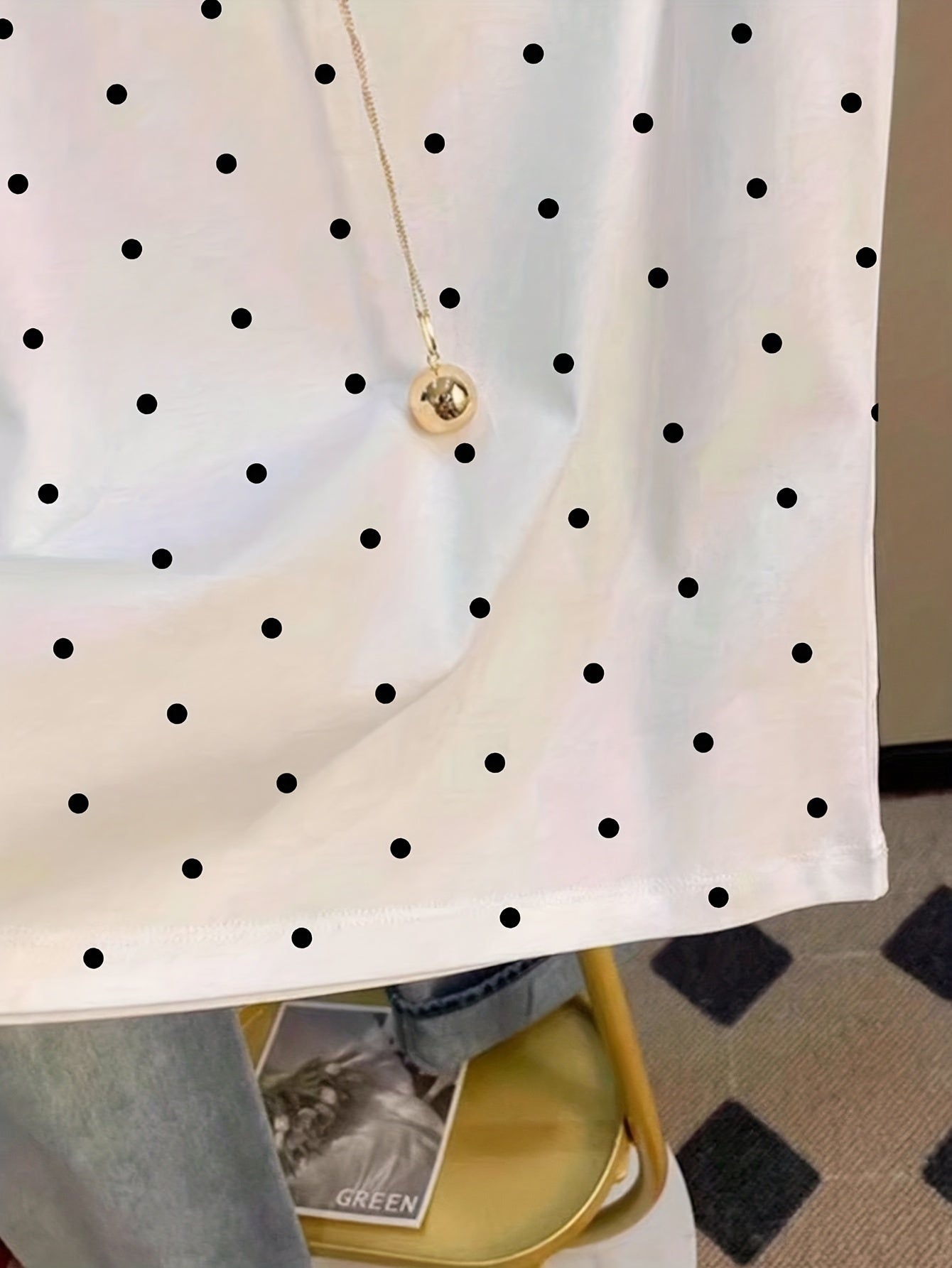 Damen Polka-Dot T-Shirt im eleganten Casual-Stil – Perfekt für Alltag und Freizeit