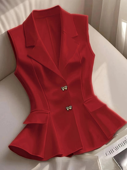 Damen Elegante Ärmellose Blazer-Weste für Business und Freizeit