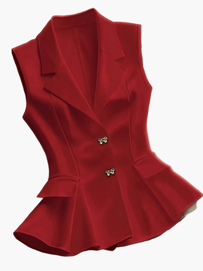 Damen Elegante Ärmellose Blazer-Weste für Business und Freizeit