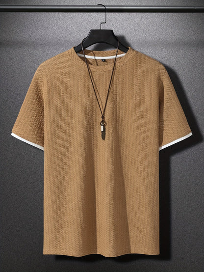 Herren T-Shirt Modern Kurzarm mit Struktur – Stilvolles Freizeitshirt, Lässiger Look, Urbaner Allrounder