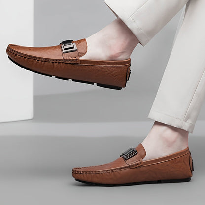 Herren Mokassins Slip-On Loafer mit Schnalle – Elegante Freizeitschuhe für Alltag & Freizeit