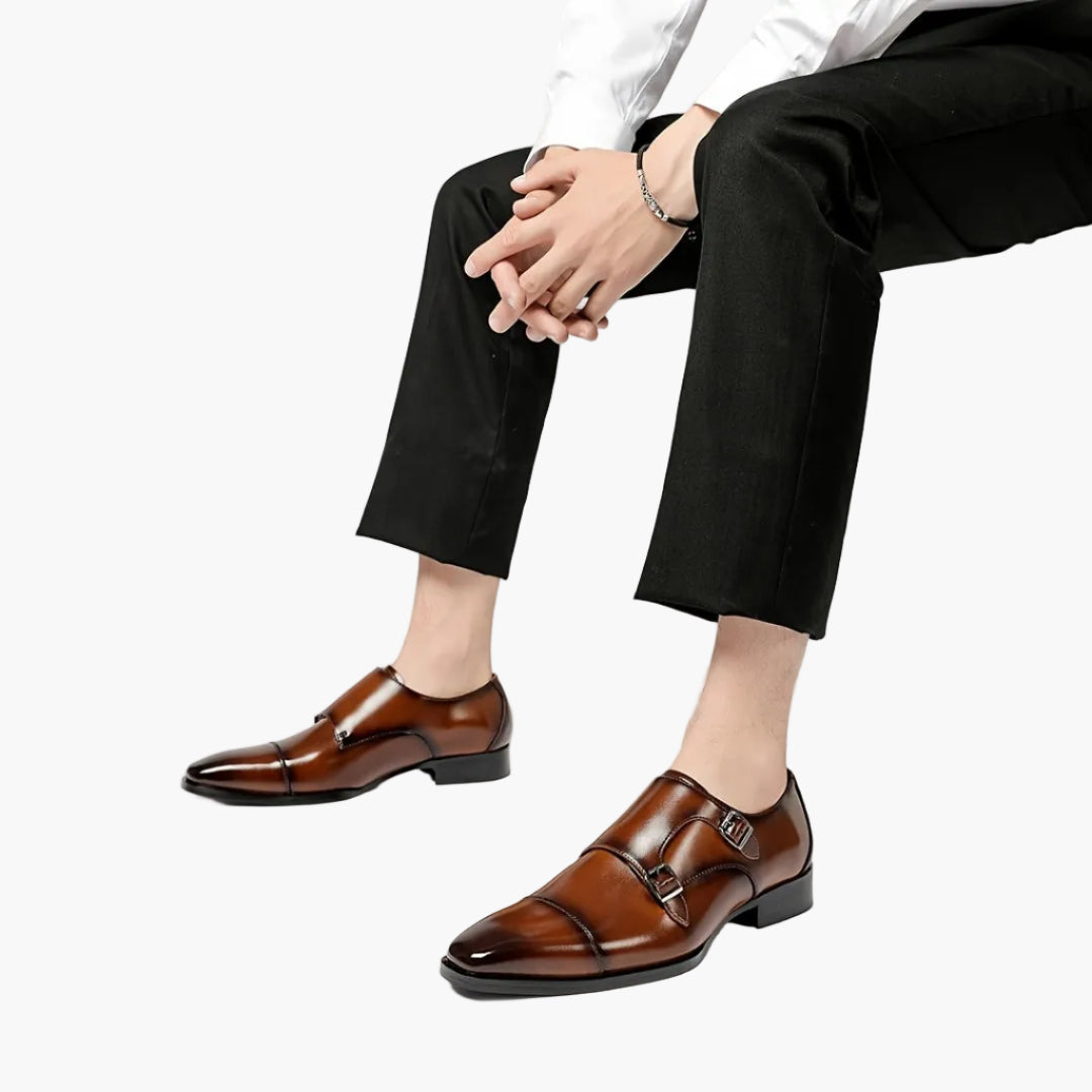 Herren Doppel-Monkstrap Business Schuhe – Elegante Büro- und Festschuhe