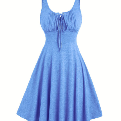 Damen Skaterkleid im Freizeitstil mit Schnürung und Schwingrock – Ideal für Alltag und Sommer